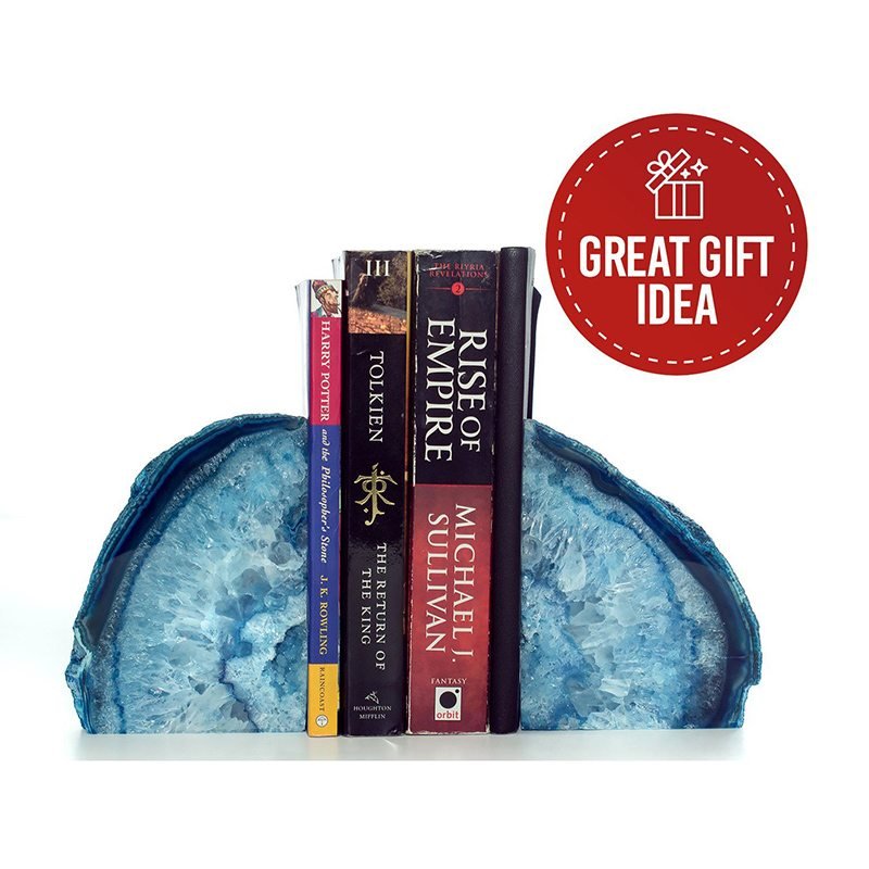 Decorative Bookends. Geode Agate Book Ends for Office Décor and Home